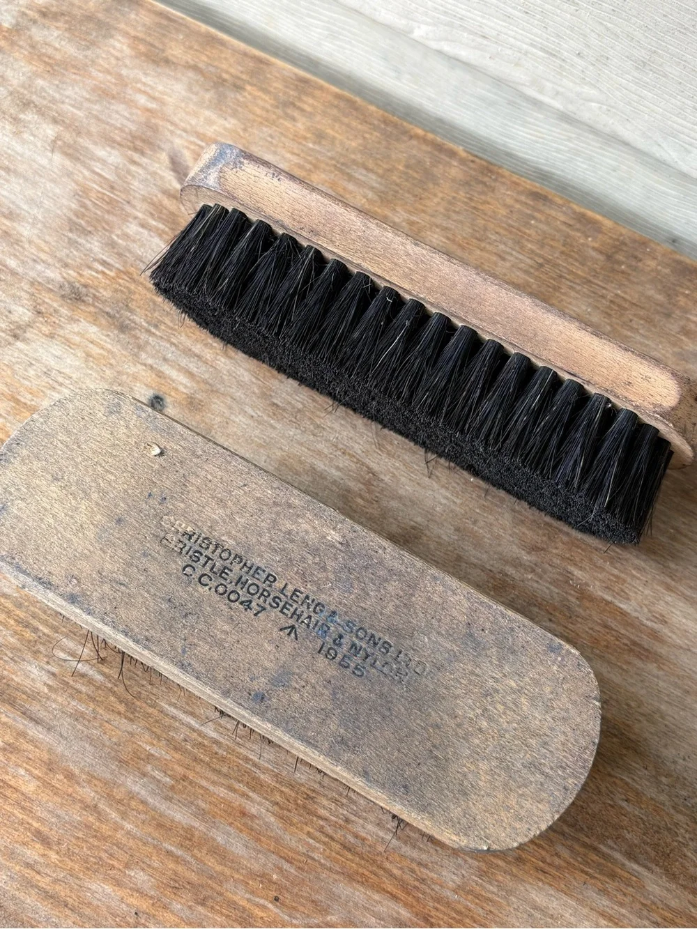 VTG Christopher Leng & Sons Ltd. shoe brushes manufactured in 1955.